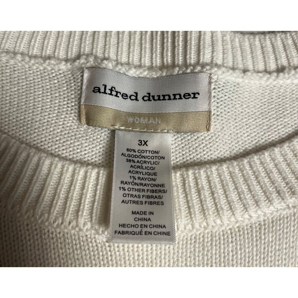 NWT-Alfred Dunner Womens 3/4 Sleeve Colorblock  blue Sweater 3X Cotton Blend - Picture 5 of 11